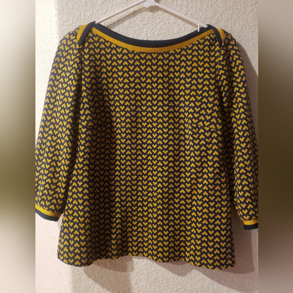 Boden Yellow and Navy Knit Sweater